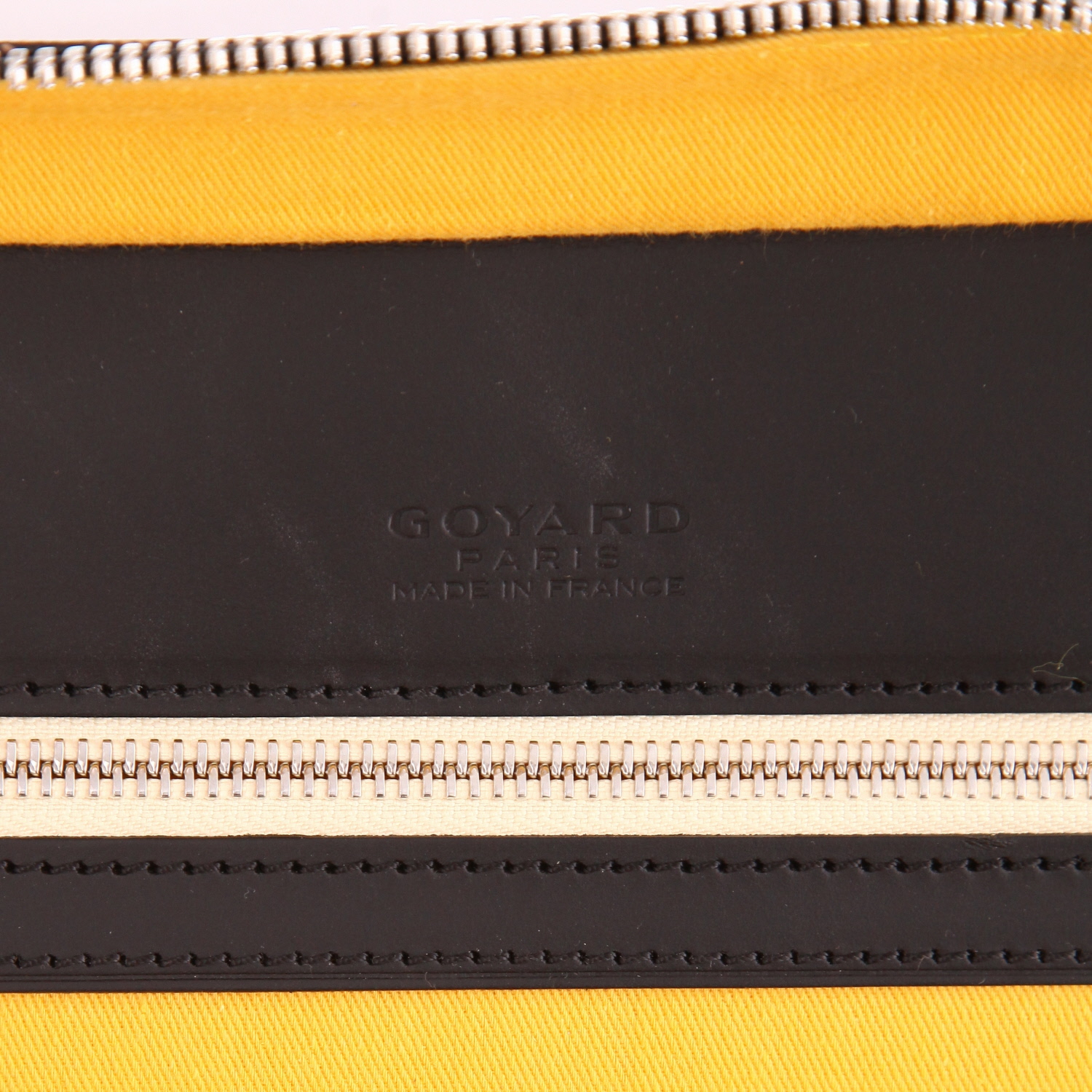 Goyard  Majordome travel bag  in black and brown Goyard canvas  and black leather - Detail D2