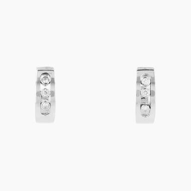 Paire de créoles Messika Move en or blanc et diamants