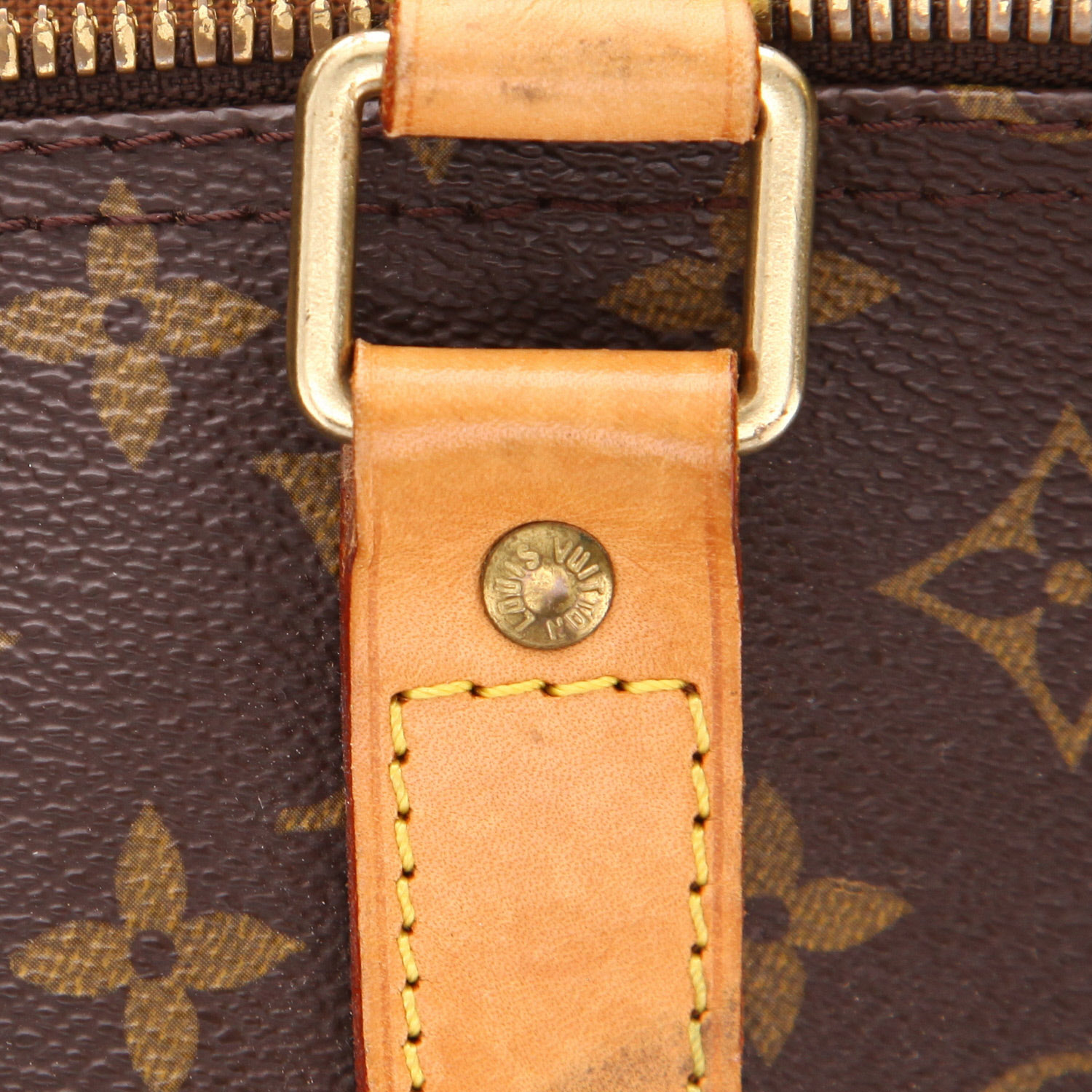 Louis Vuitton  Keepall 60 travel bag  in brown monogram canvas  and natural leather - Detail D3