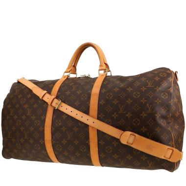 Louis Vuitton  Keepall 60 travel bag  in brown monogram canvas  and natural leather