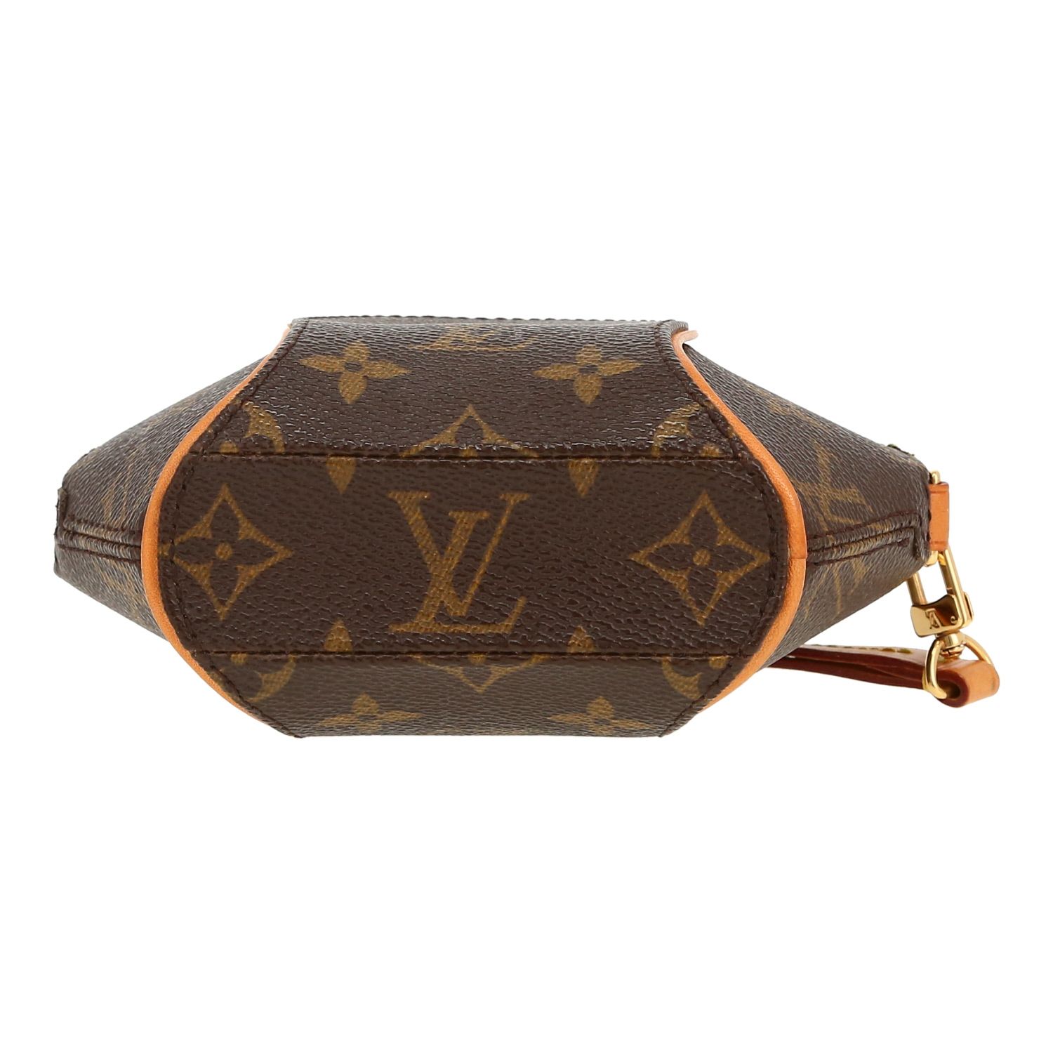 Pochette Louis Vuitton  Ellipse in tela monogram marrone e pelle naturale - Detail D1