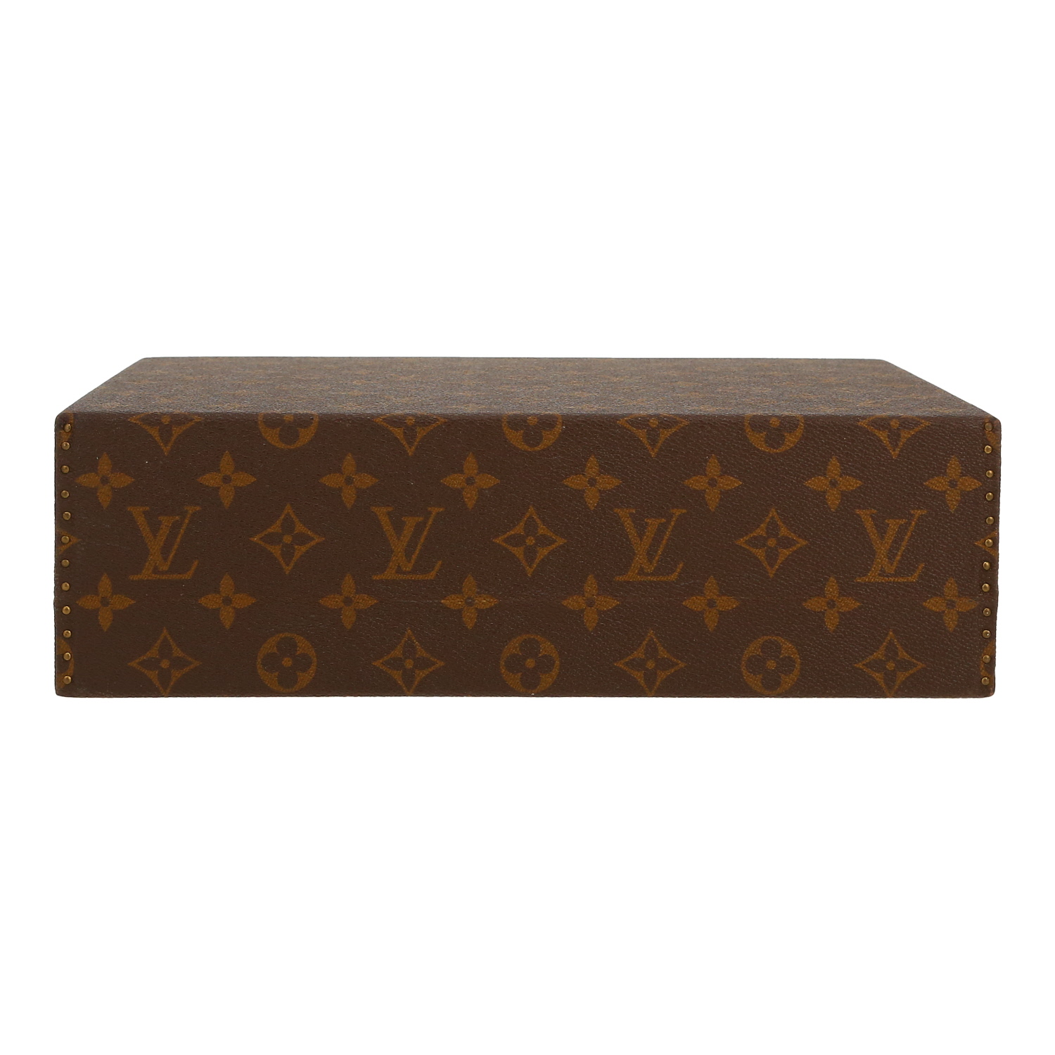 Boîte à bijoux Louis Vuitton  Boite à bijoux en toile monogram marron et cuir naturel - Detail D1