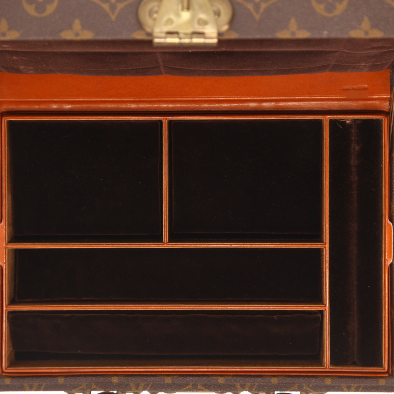 Gioielli scatola Louis Vuitton  Boite à bijoux in tela monogram marrone e pelle naturale - Detail D3