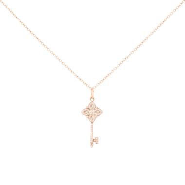 Collier Tiffany & Co Clé Victoria mini en or rose et diamants