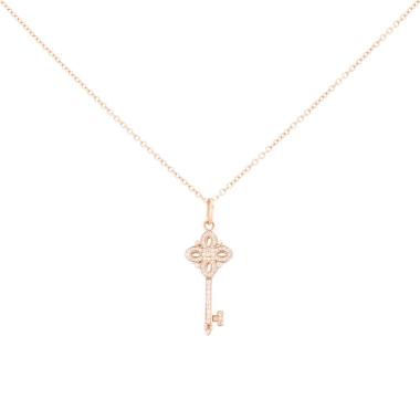 Tiffany 
Co Clé Victoria mini necklace in pink gold and diamonds