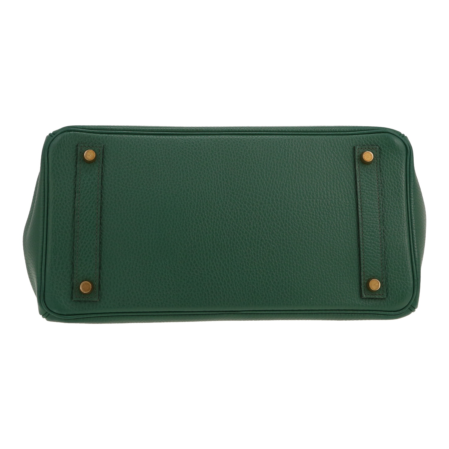 Sac à main Hermès  Haut à Courroies en vache Liégée verte - Detail D1