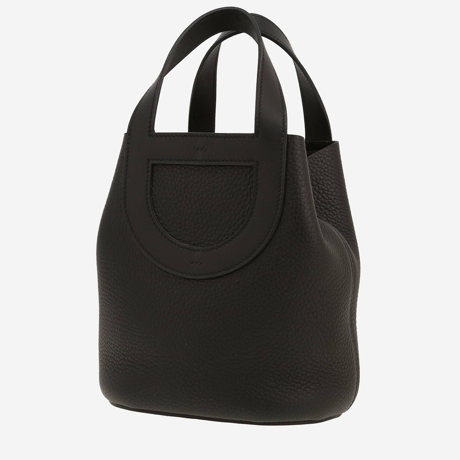 Hermès  In-The-Loop handbag  in black leather taurillon clémence