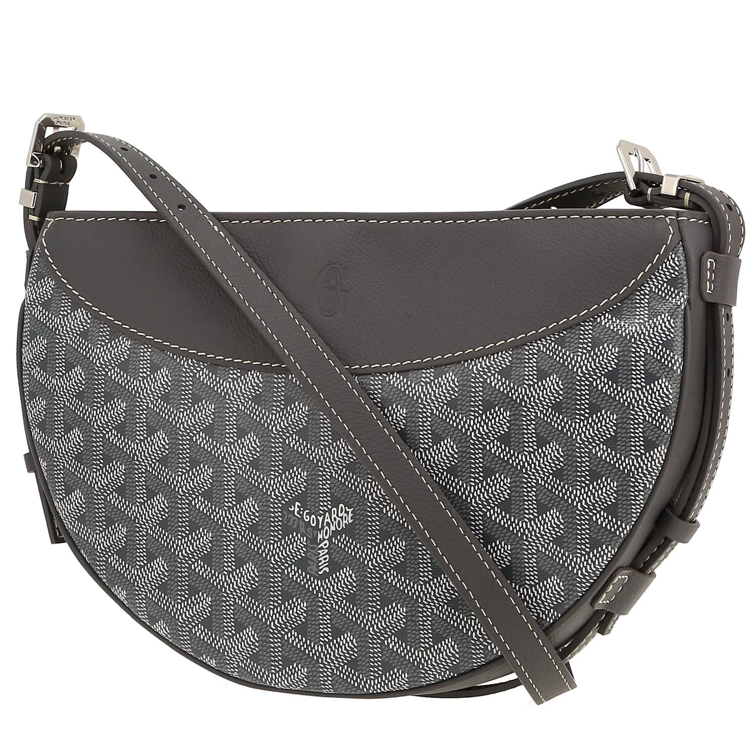Goyard  Hirondelle shoulder bag  in grey Goyard canvas  and grey leather