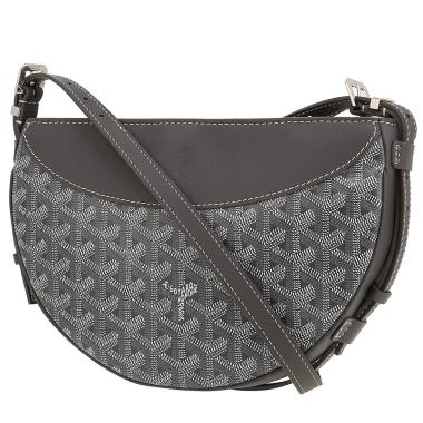 Goyard  Hirondelle shoulder bag  in grey Goyard canvas  and grey leather