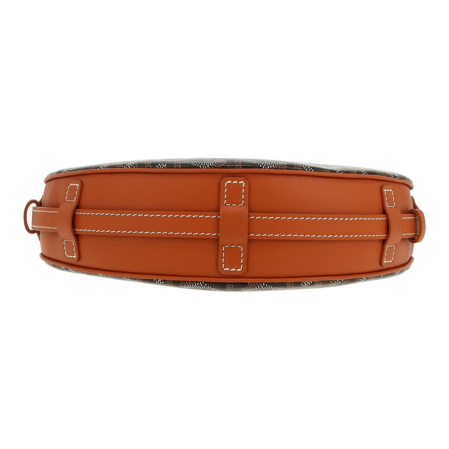 Goyard  Hirondelle shoulder bag  in black Goyard canvas  and brown leather - Detail D1