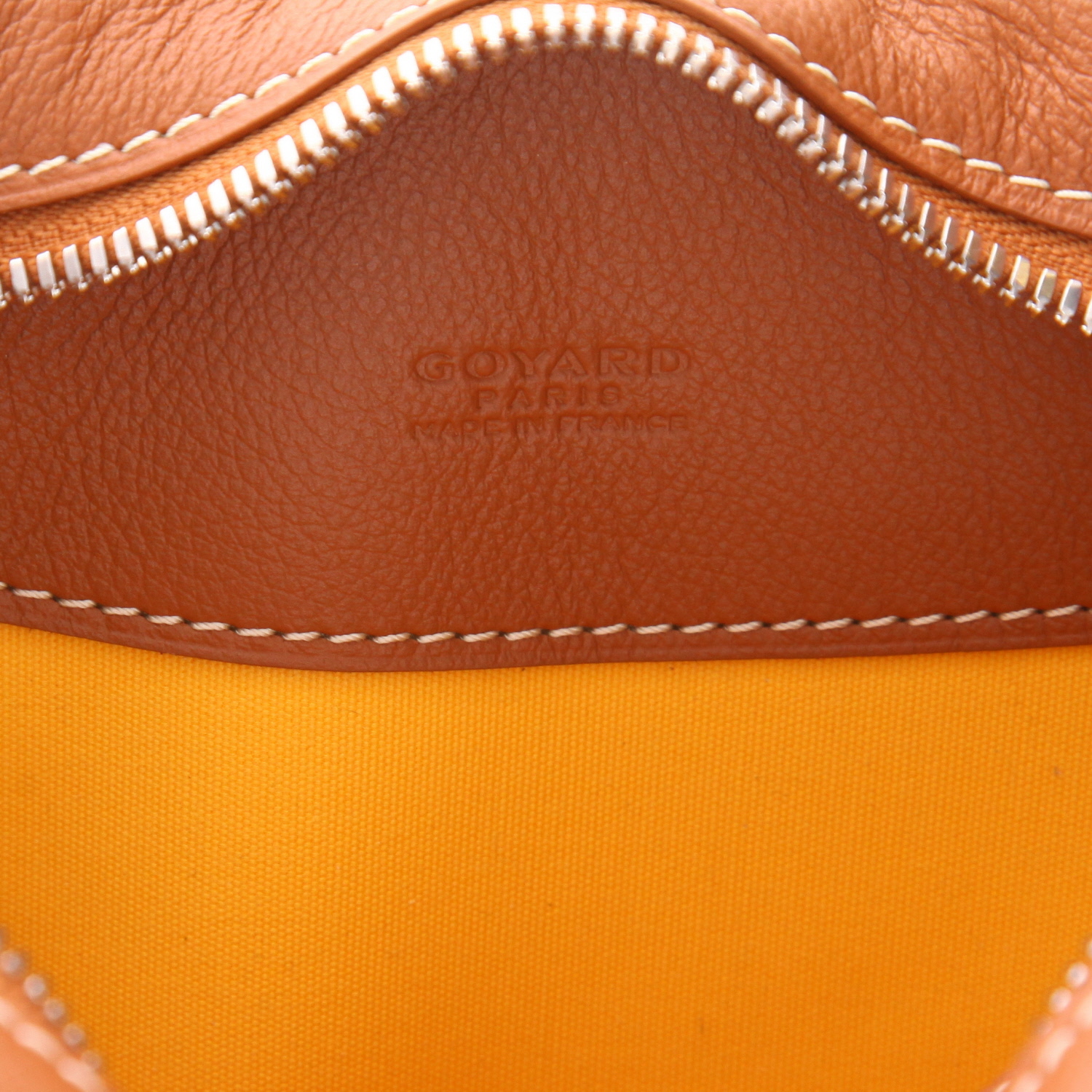 Borsa a tracolla Goyard  Hirondelle in tela Goyardine nera e pelle marrone - Detail D2