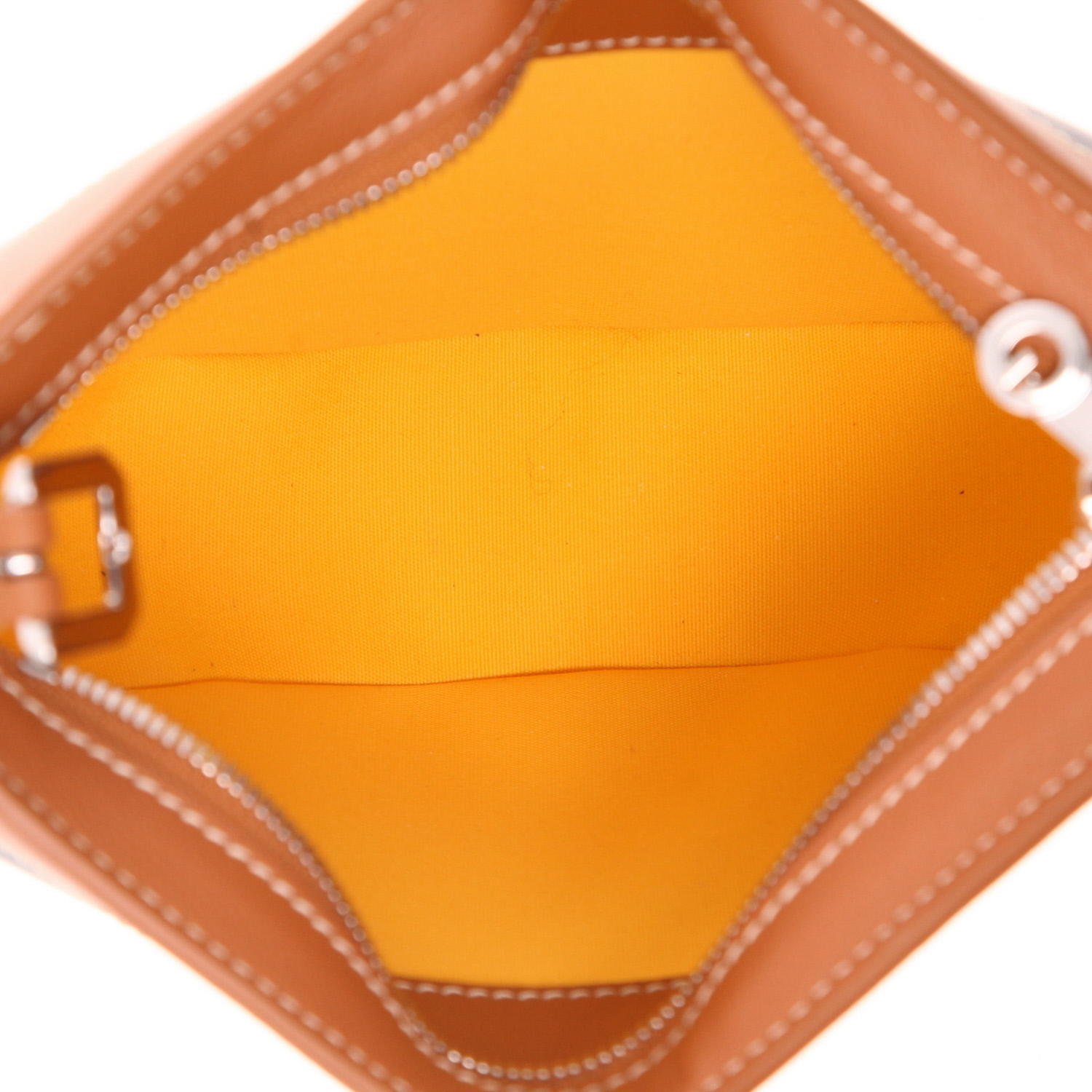 Goyard  Hirondelle shoulder bag  in black Goyard canvas  and brown leather - Detail D3