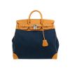 Sac de week end Hermès  Haut à Courroies en denim bleu et cuir togo Sésame - 360 thumbnail