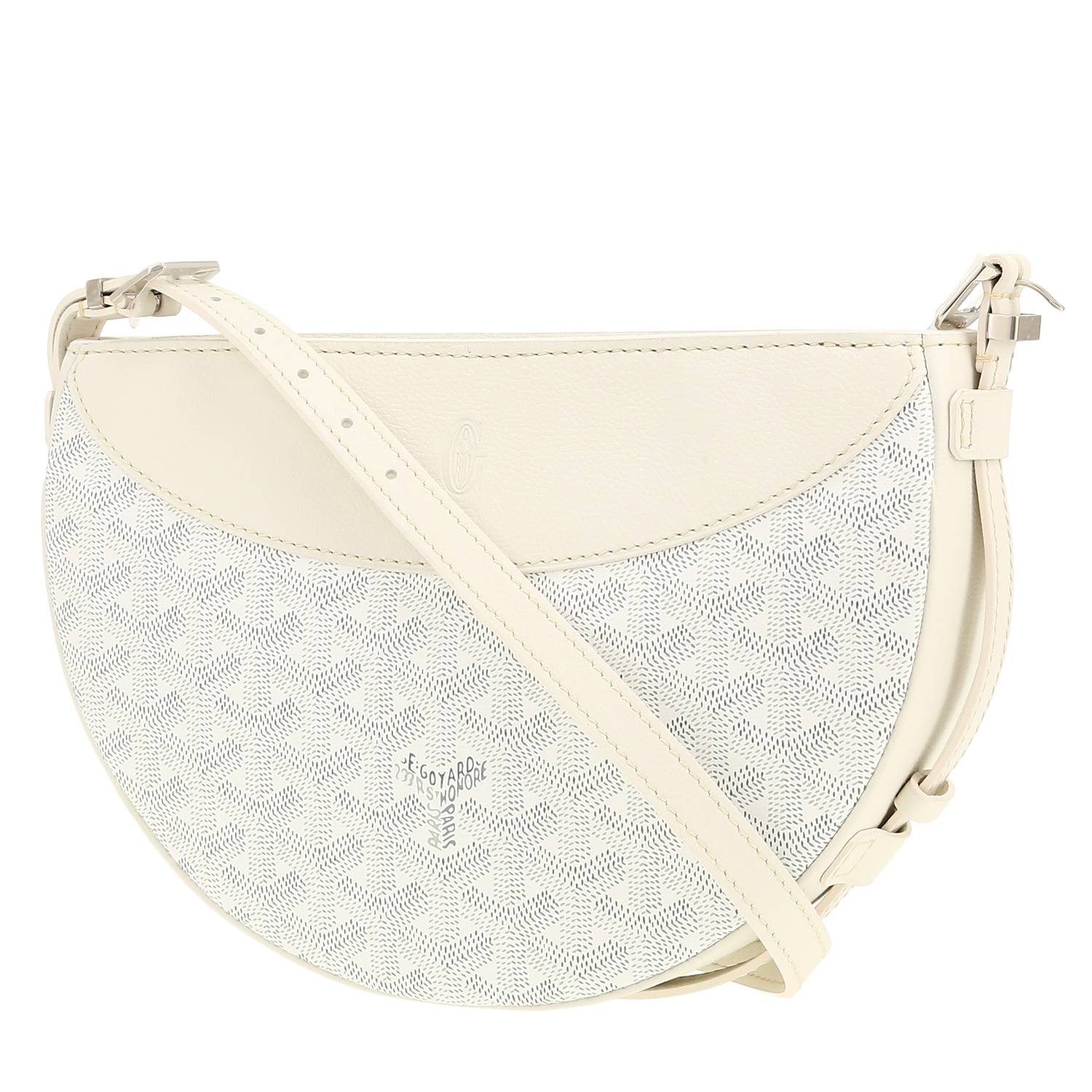 Bolso bandolera Goyard  Hirondelle en tela Goyardine blanca y cuero blanco