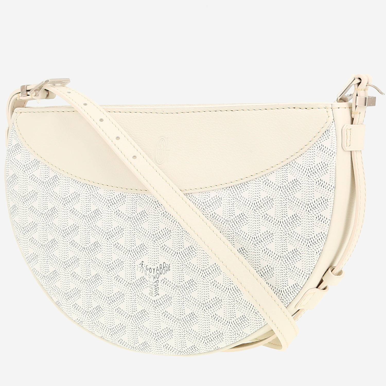 Goyard  Hirondelle shoulder bag  in white Goyard canvas  and white leather