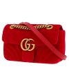 Gucci  GG Marmont shoulder bag  in red velvet - 00pp thumbnail