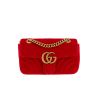 Gucci  GG Marmont shoulder bag  in red velvet - 360 thumbnail