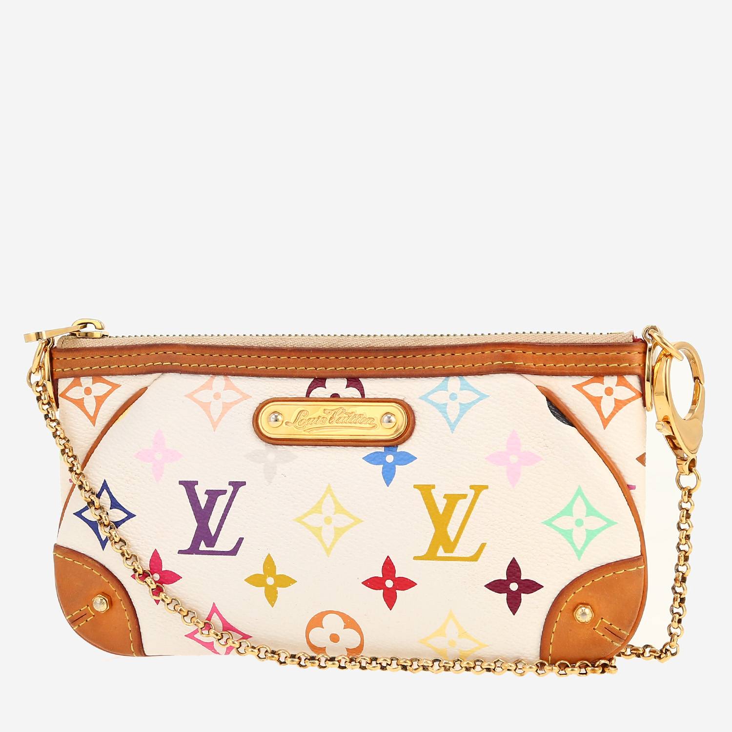 Pochette Louis Vuitton  Editions Limitées en toile monogram multicolore et cuir naturel