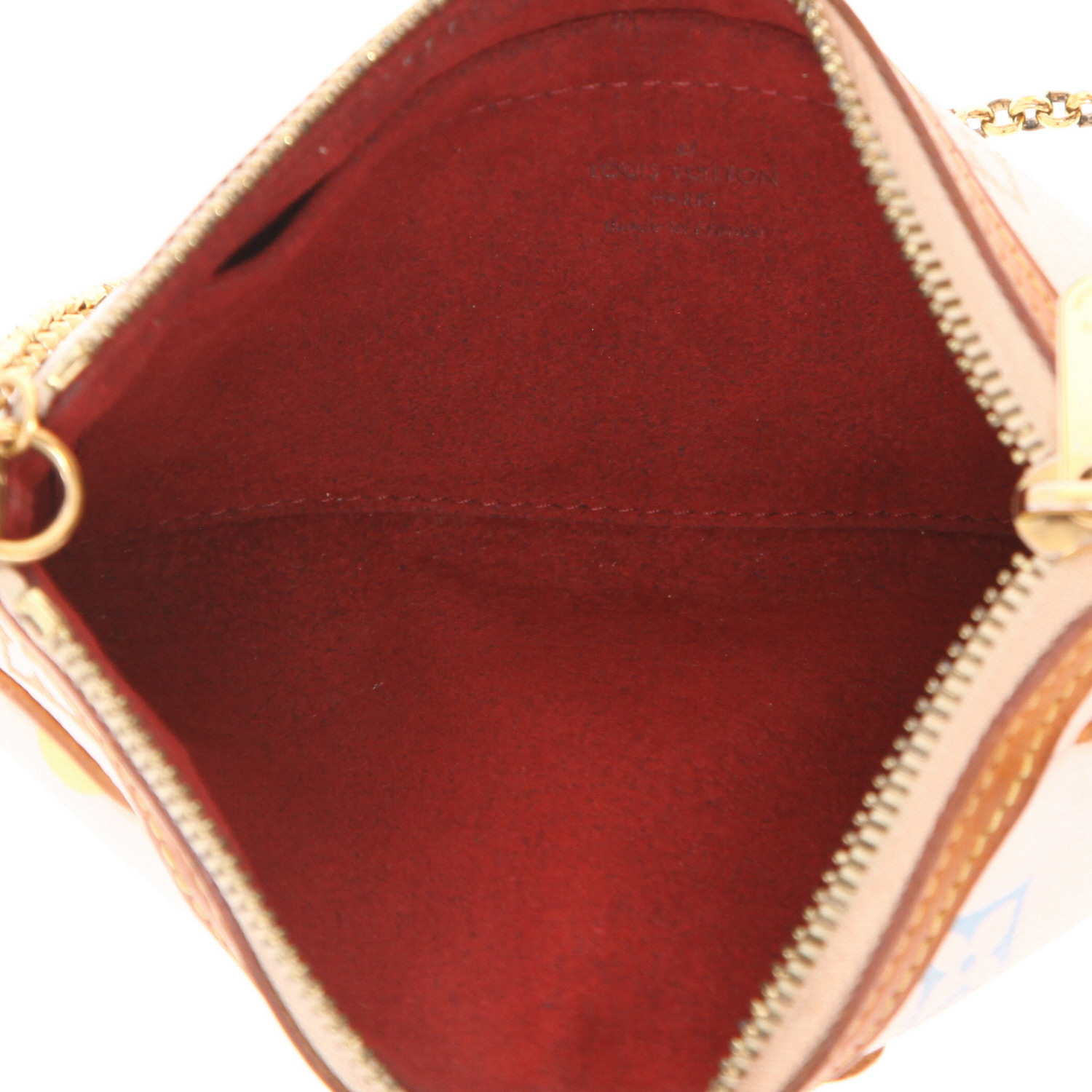 Louis Vuitton  Editions Limitées pouch  in multicolor monogram canvas  and natural leather - Detail D3