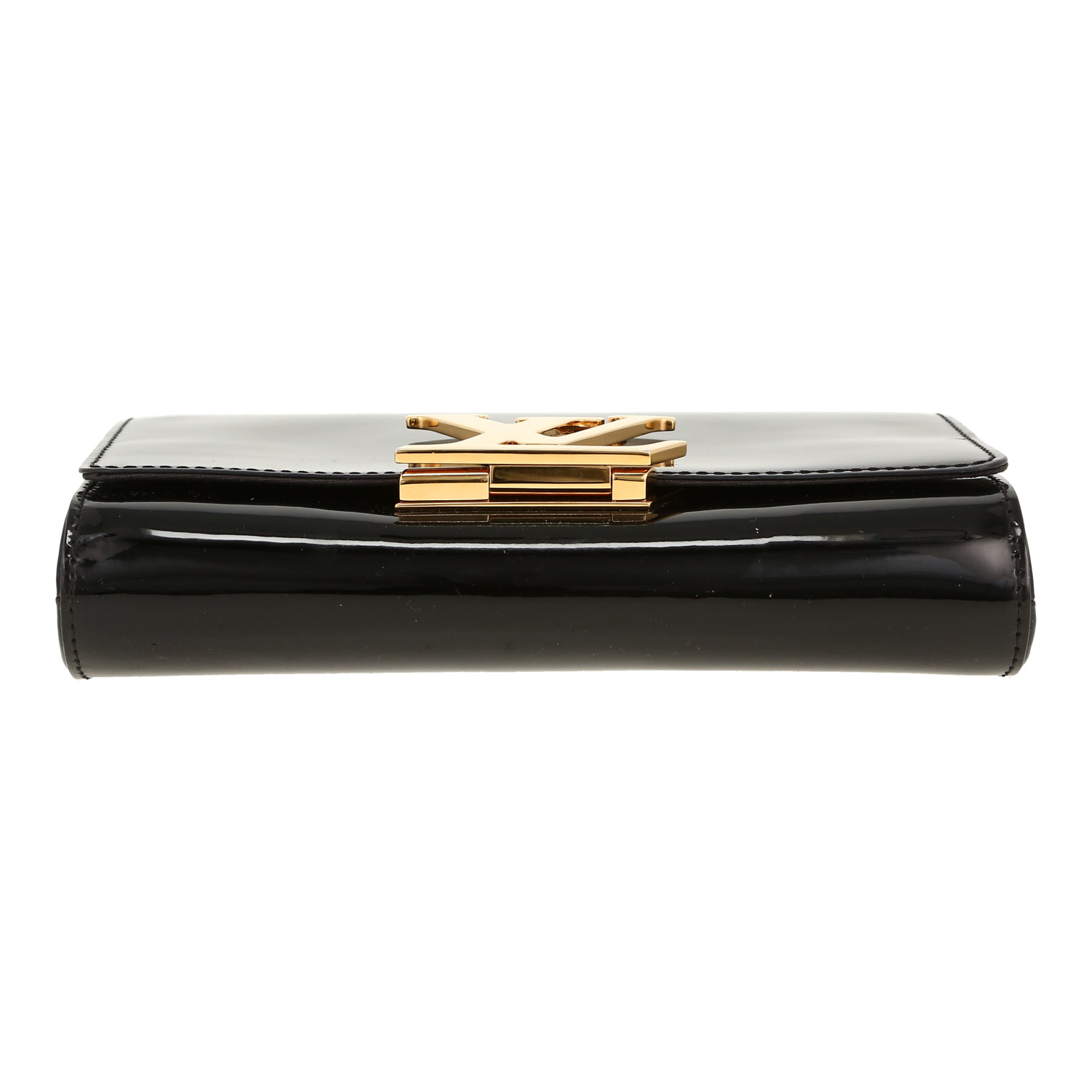 Bolso bandolera Louis Vuitton Louise en charol negro - Detail D1
