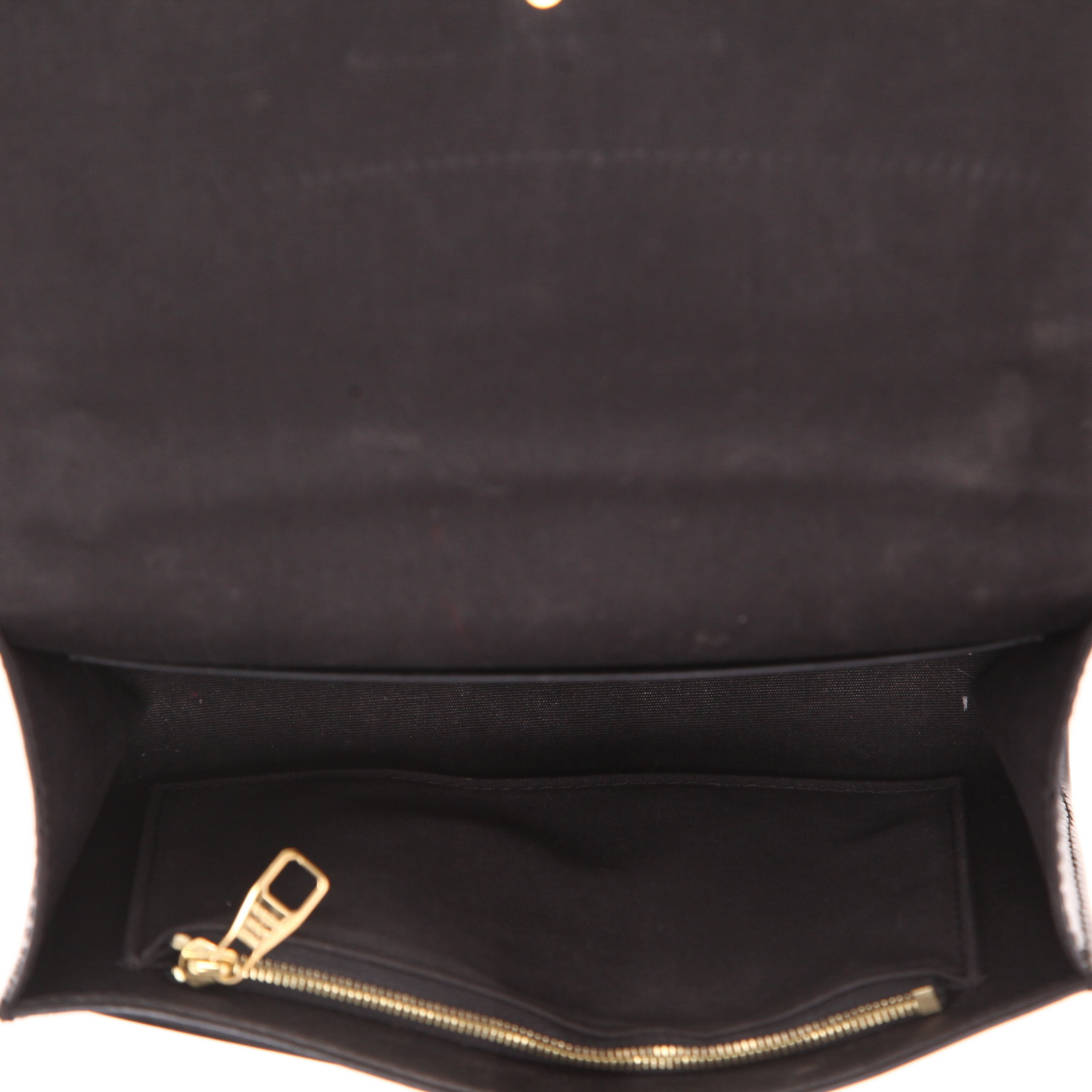 Bolso bandolera Louis Vuitton Louise en charol negro - Detail D3