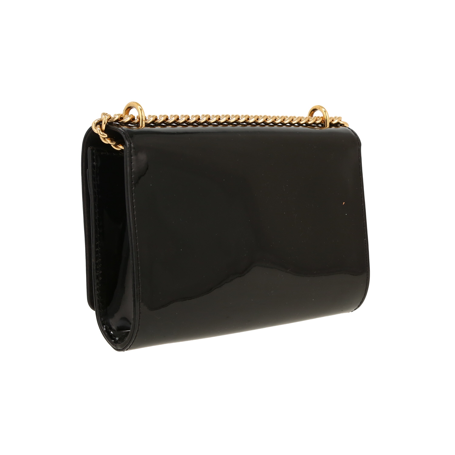 Bolso bandolera Louis Vuitton Louise en charol negro - Detail D8