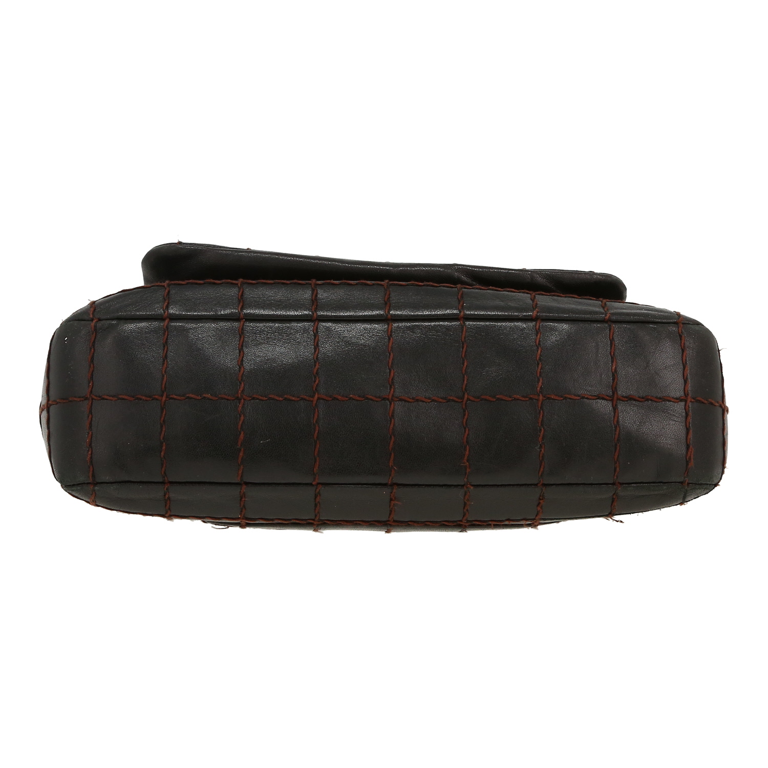 Borsa Chanel  Choco bar in pelle trapuntata marrone - Detail D1