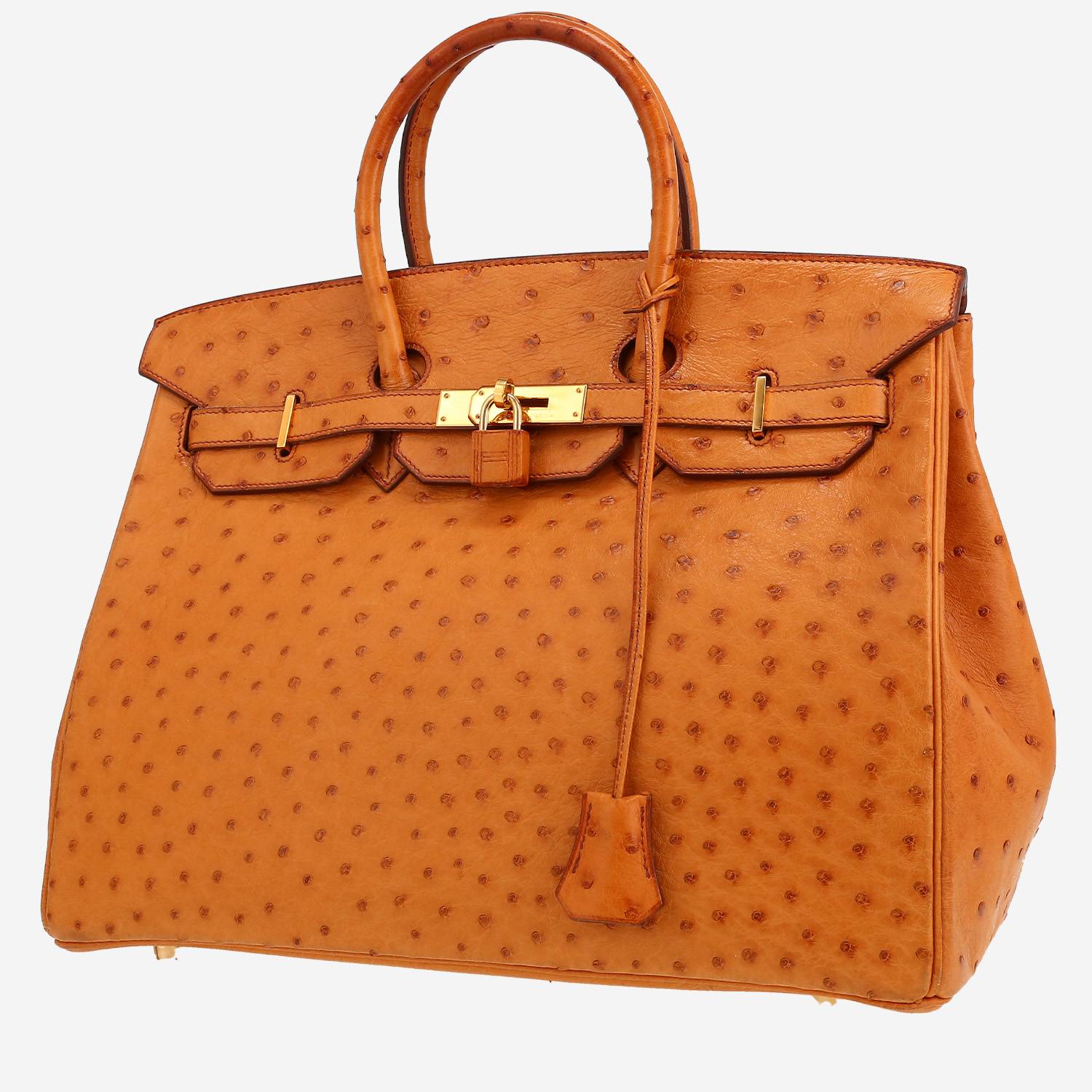 Borsa Hermès  Birkin 35 cm in struzzo gold