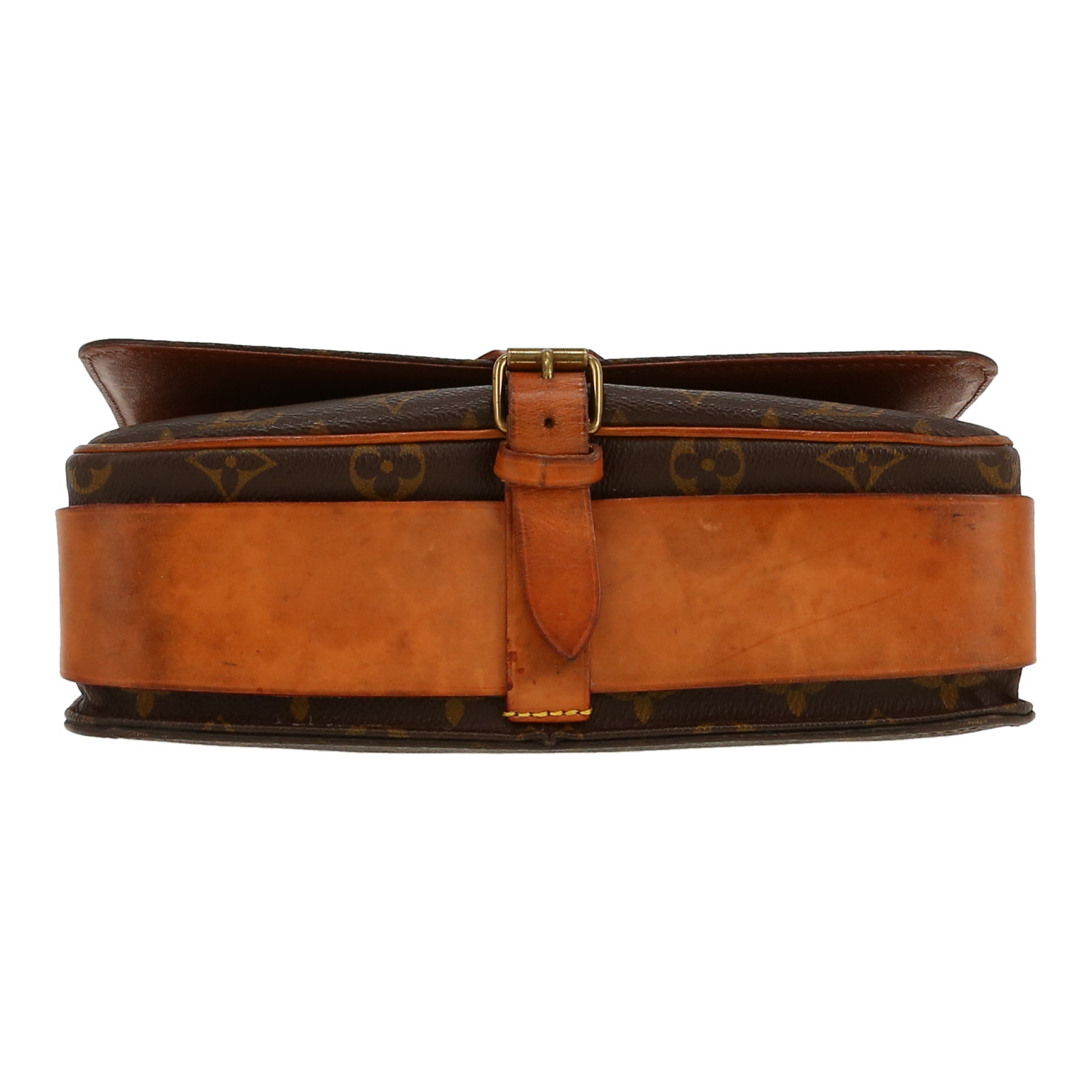 Louis Vuitton  Cartouchiére shoulder bag  in brown monogram canvas  and natural leather - Detail D1