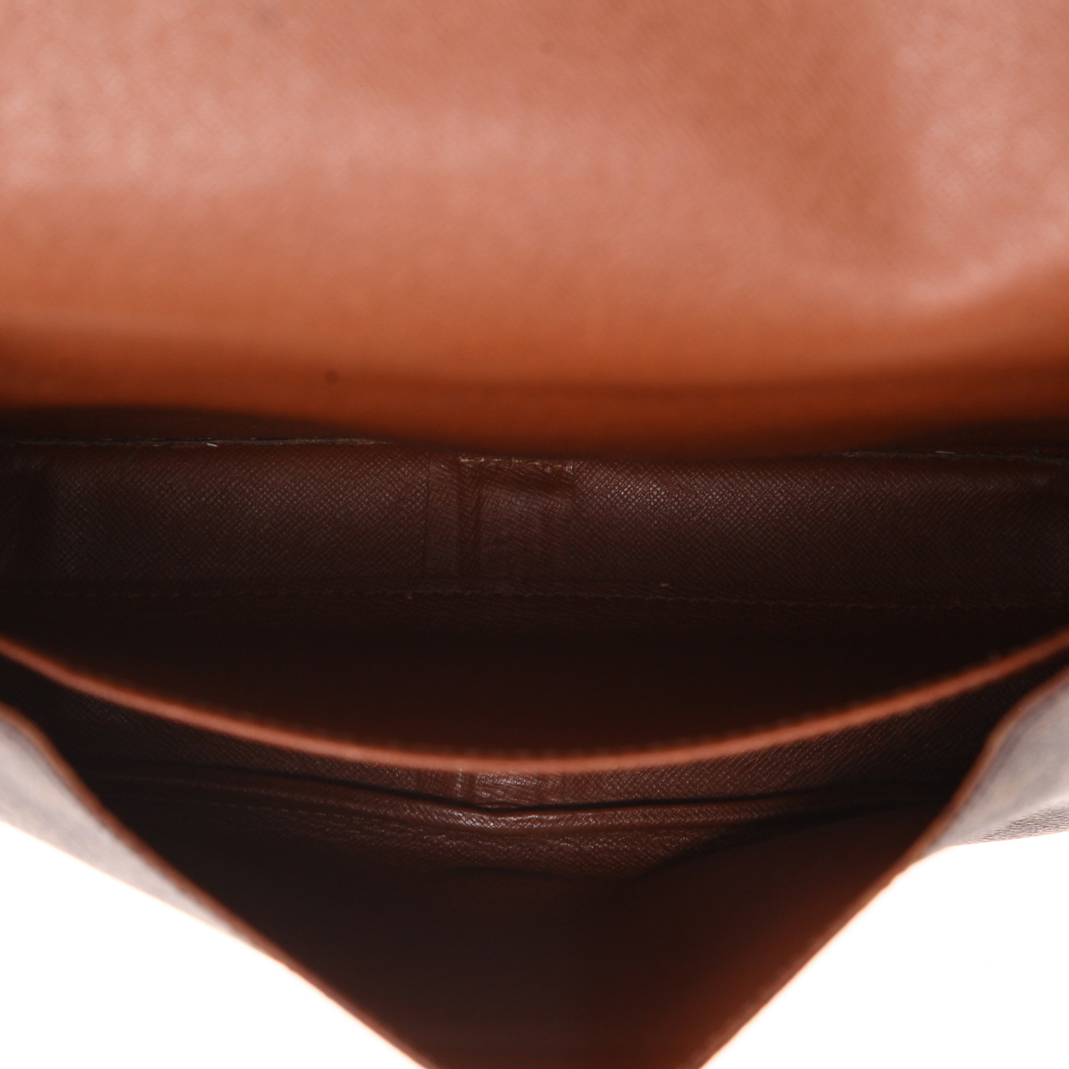 Borsa a tracolla Louis Vuitton  Cartouchiére in tela monogram marrone e pelle naturale - Detail D3