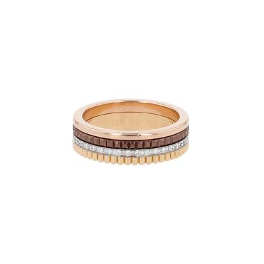 Bague Boucheron Quatre grand modèle en 3 ors, diamants et PVD, taille 58