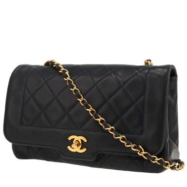 Chanel  Diana shoulder bag  in navy blue quilted leather