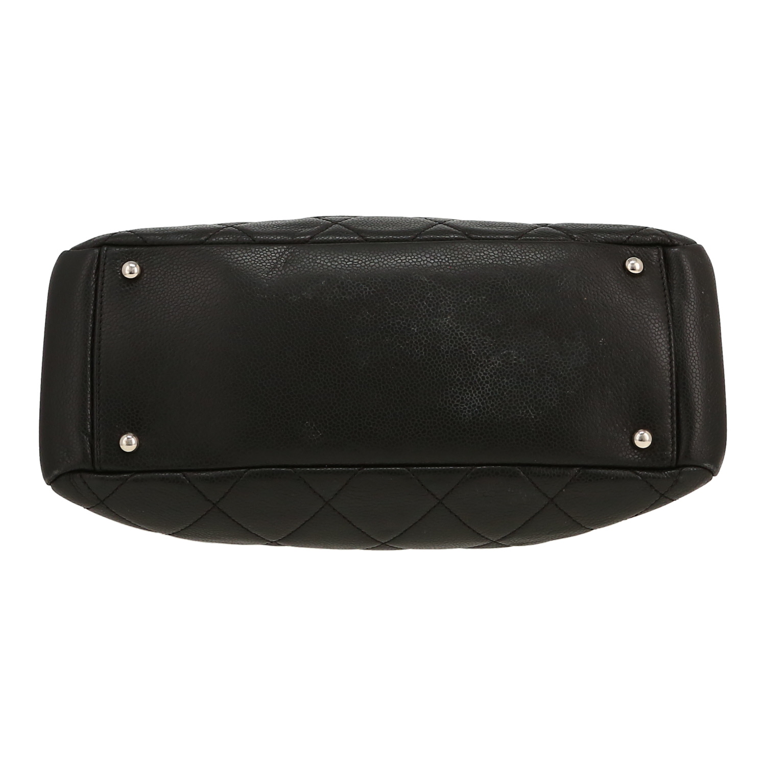 Sac shopping Chanel  Shopping GST en cuir grainé matelassé noir - Detail D1