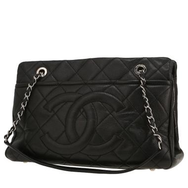 Chanel  Shopping GST shopping bag  in black quilted grained leather
