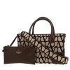 Valentino Garavani   handbag  in beige and brown logo canvas  and brown leather - 00pp thumbnail