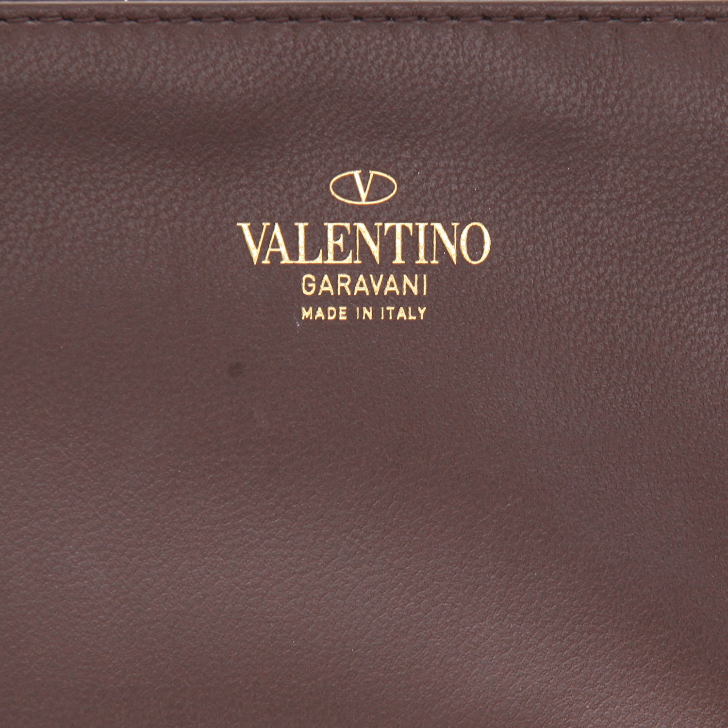 Valentino Garavani   handbag  in beige and brown logo canvas  and brown leather - Detail D2