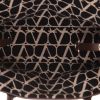 Valentino Garavani   handbag  in beige and brown logo canvas  and brown leather - Detail D3 thumbnail
