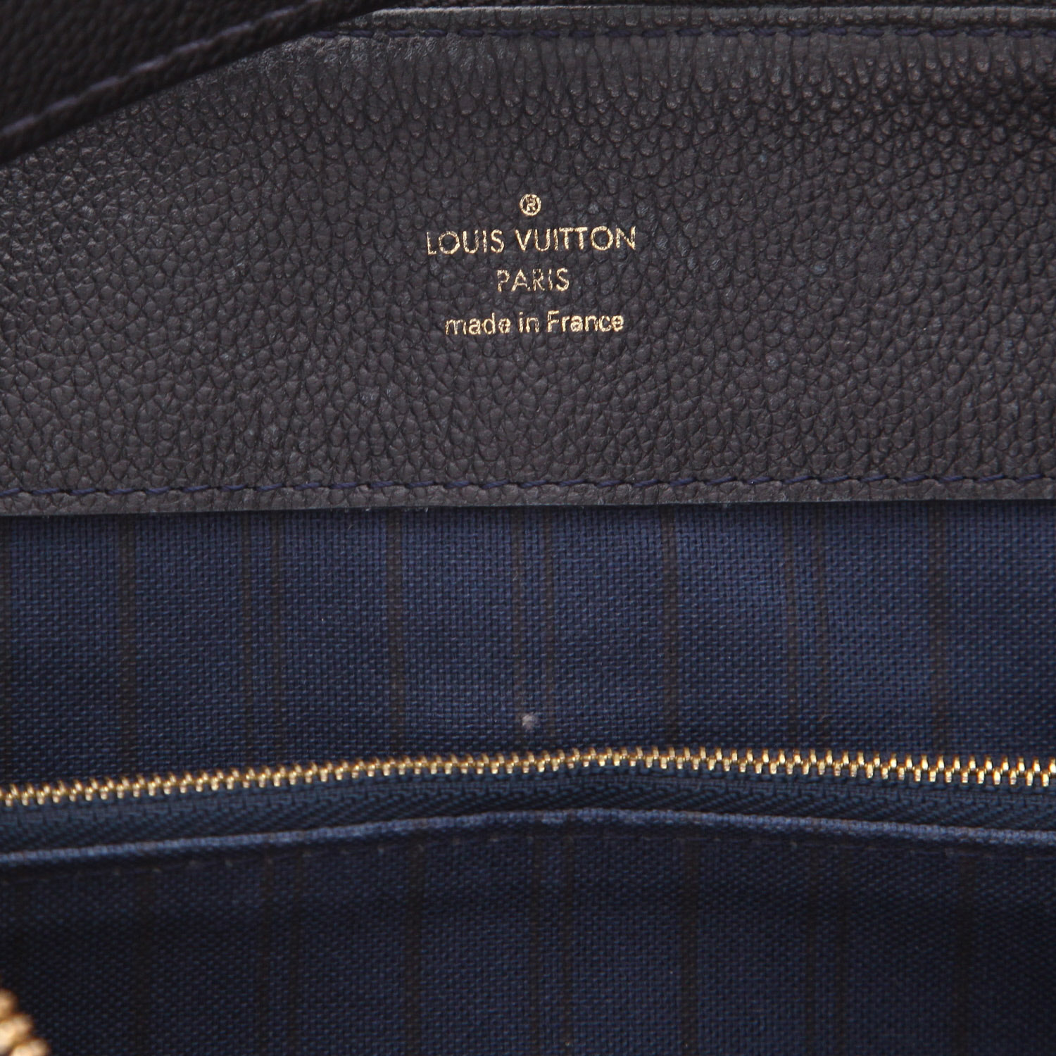 Bolso de mano Louis Vuitton   en cuero monogram huella azul marino y Veau velours negro - Detail D2
