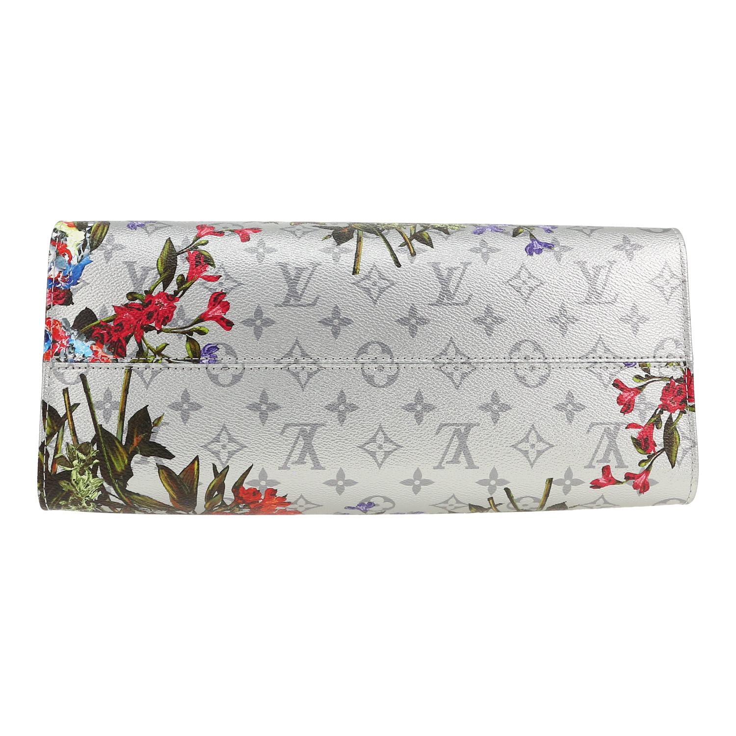 Louis Vuitton  Onthego shopping bag  in grey and silver monogram canvas - Detail D1