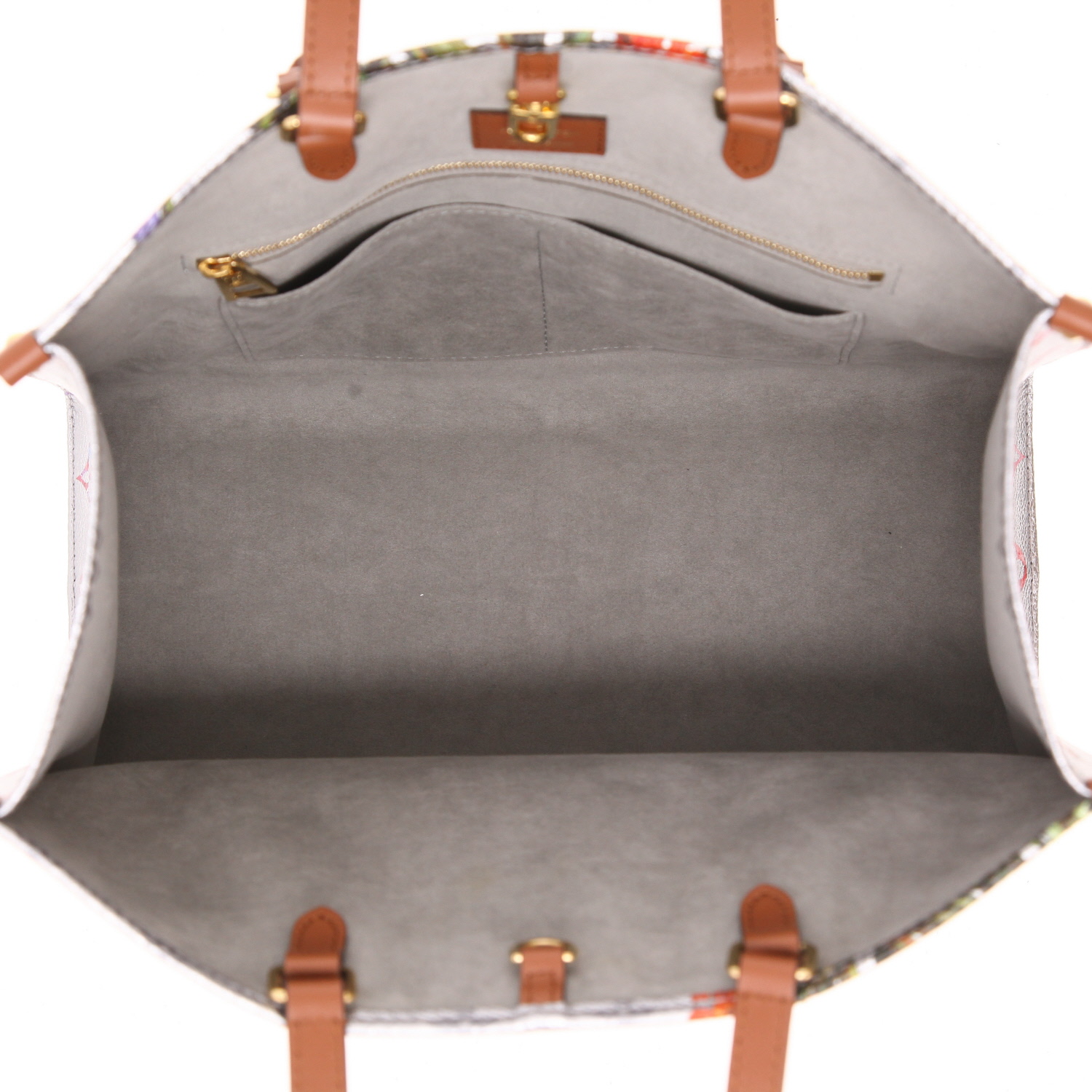 Sac cabas Louis Vuitton  Onthego en toile monogram grise et argentée - Detail D2