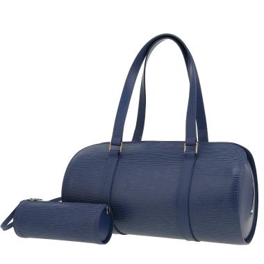 Bolso de mano Louis Vuitton «Papillon» de piel Épi azul