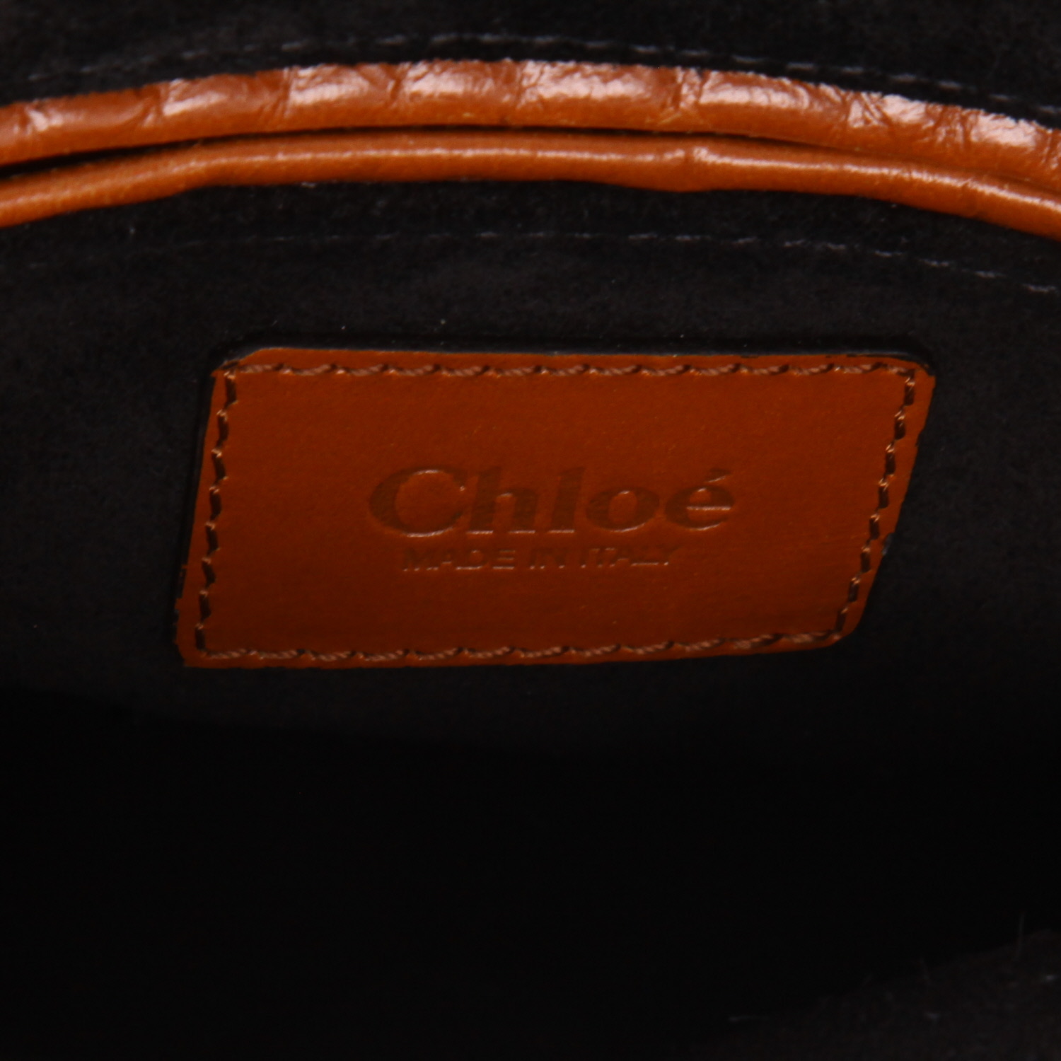 Sac à main Chloé  Marcie en cuir grainé marron - Detail D2