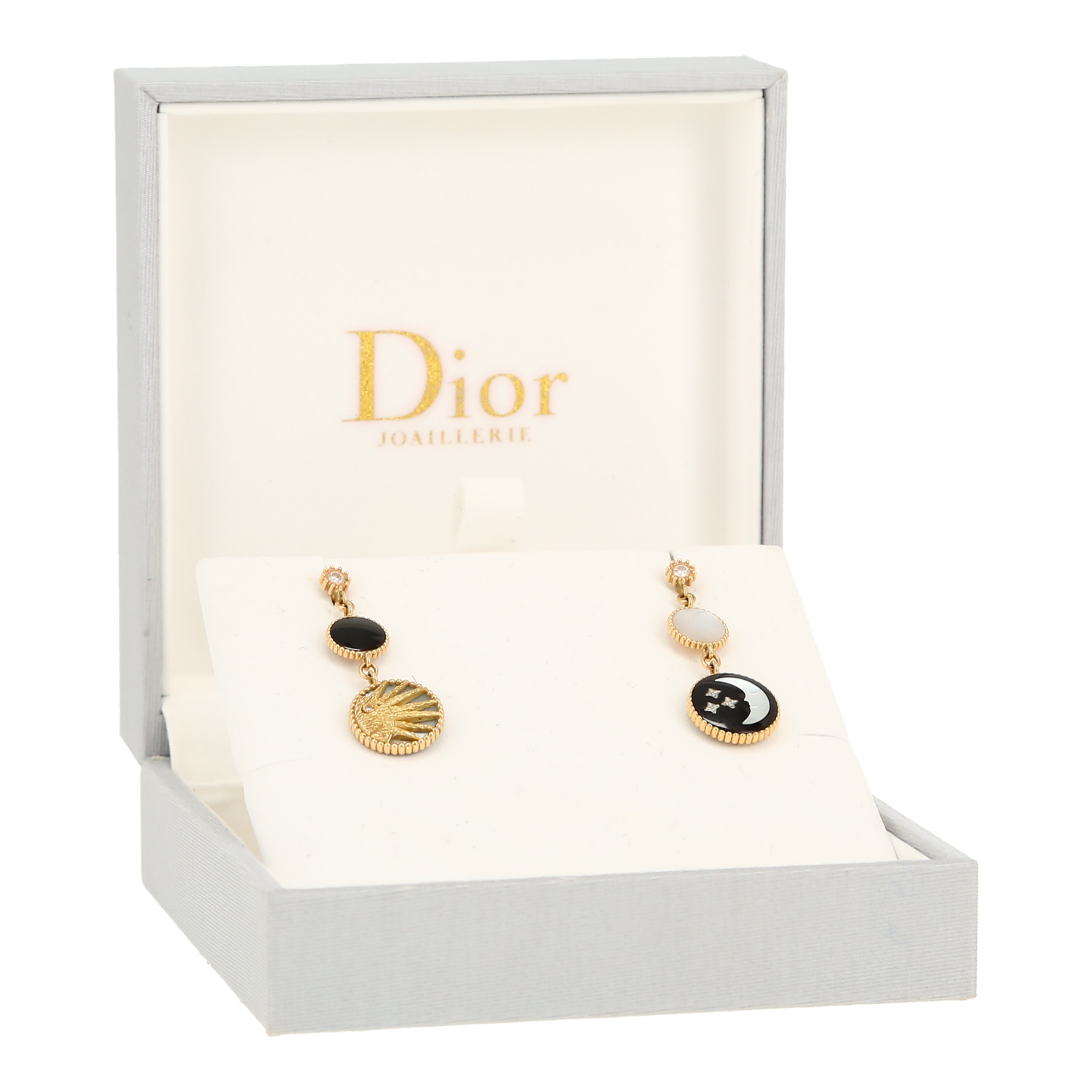 Orecchini Dior Rose Céleste in oro giallo, onice e madreperla - Detail D3