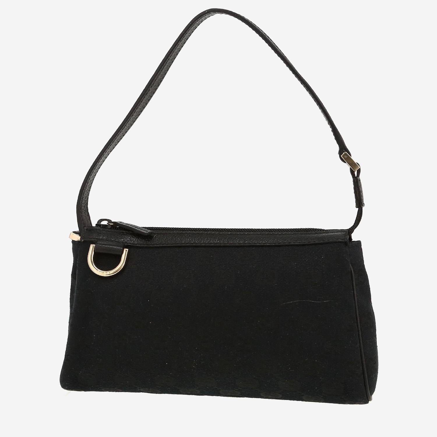 Gucci   handbag  in black canvas and leather