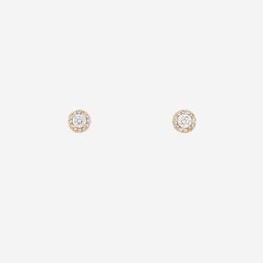 Paire de clous d'oreilles Tiffany & Co Soleste en or rose et diamants