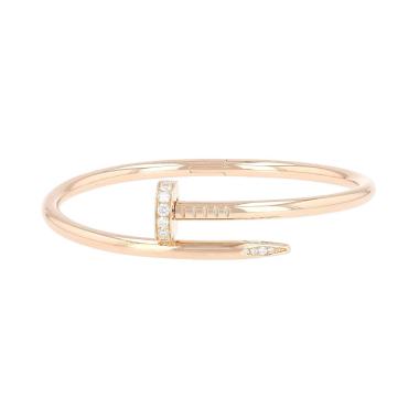 Bracelet Cartier Juste un clou en or rose et diamants, taille 16