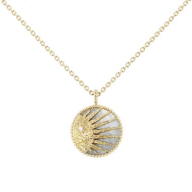 Collar Dior Rose Céleste de oro amarillo, nácar y ónix