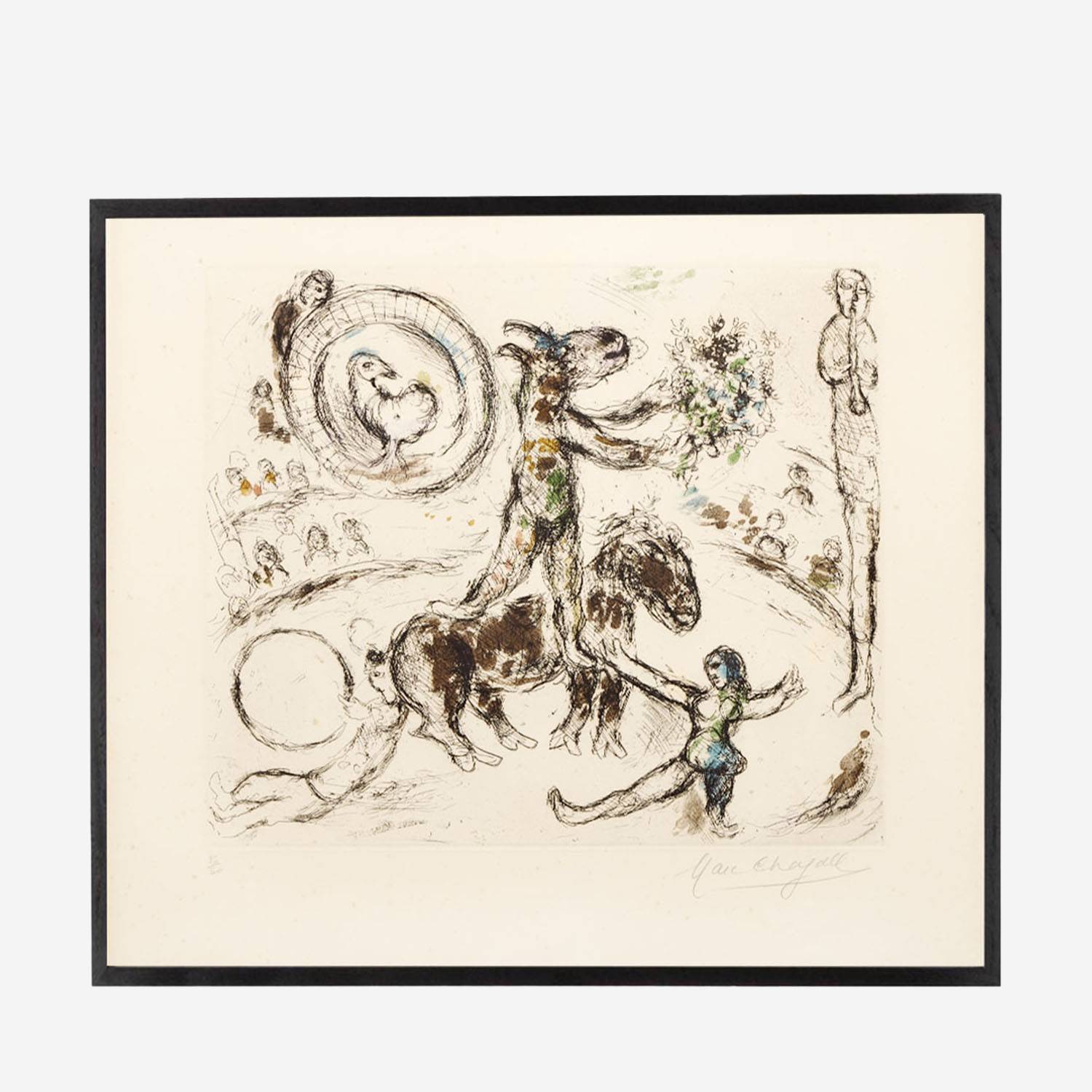 Marc Chagall (1887-1985) - L'âne au bouquet de fleurs - 1968