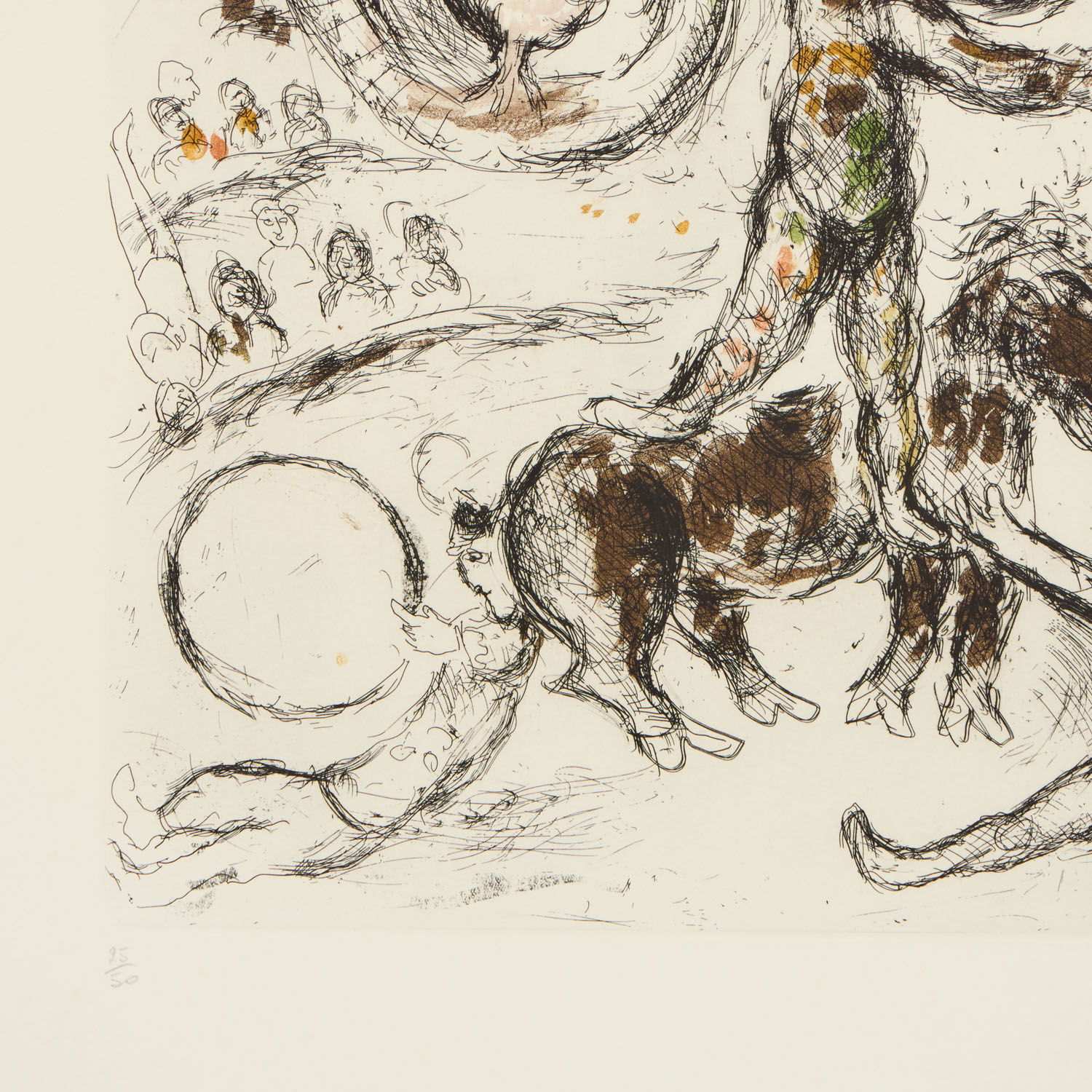 Marc Chagall (1887-1985) - L'âne au bouquet de fleurs - 1968 - Detail D4