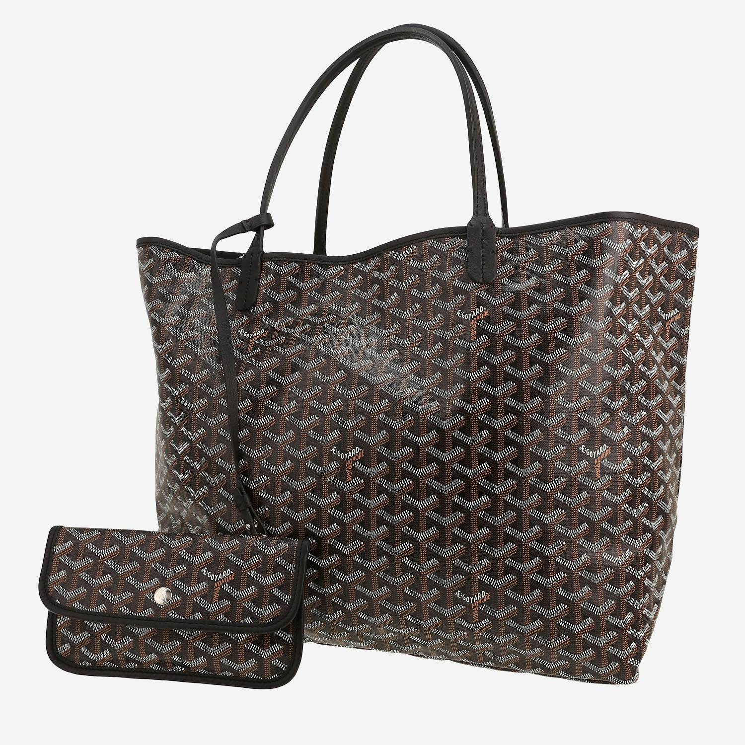 Goyard  Saint-Louis shopping bag  in black Goyard canvas  and black leather